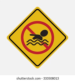 No swimming warning signs. vector illustration