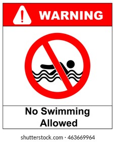 No swimming warning signs. vector illustration