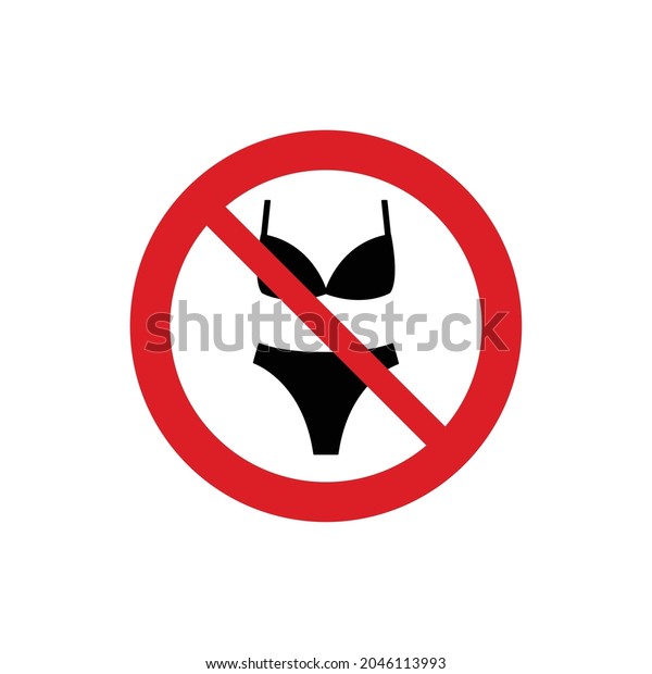 No Swimsuit Vector Not Allow Enter Stock Vector (Royalty Free ...