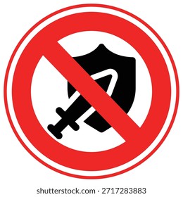 Kein Sword Shield Vektor-Symbol, das leicht geändert oder bearbeitet werden kann

