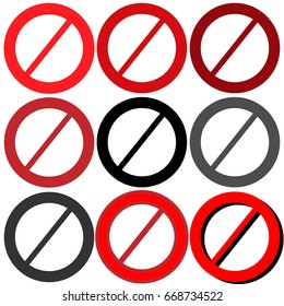 No symbol isolated on white background. Vector illustration