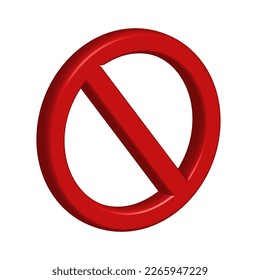 No hay símbolo que avise el icono rojo Icono 3D ilustración vectorial realista