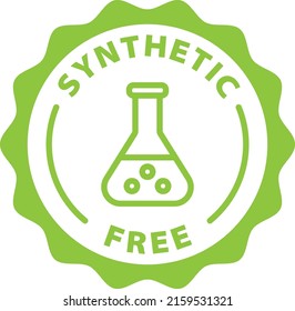 no synthetic free green stamp outline badge icon label isolated rounded vector on transparent background