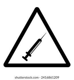No Syring Symbol Sign, Vector Illustration, Isolate On White Background Label .EPS10