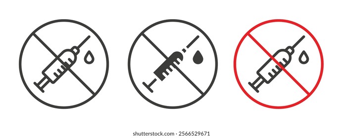No syringe signs collection for website design, app, UI design.