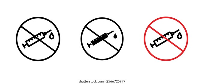 No syringe signs vector collection pack