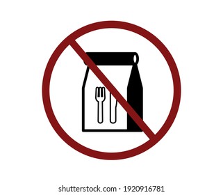 No take away icon vector. Linear style sign for mobile concept and web design. symbol illustration. Pixel vector graphics - Vector