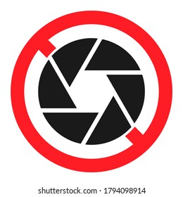 No taking photos forbidden sign camera restriction area icon illustration vector