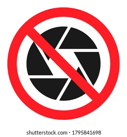 No taking photos forbidden sign camera restriction area icon illustration vector