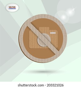 No taking picture.Cardboard vector