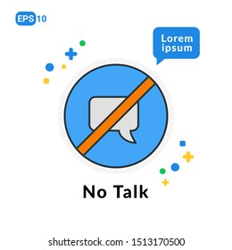 No Talk Flat icon. Used For web, logo, mobile app, User Interface
