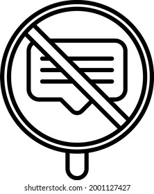 No Talk Vector Line Icon Design
