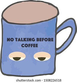 No Talking Before Coffee Sticker