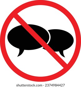 No Talking, Conversing Icon Sign