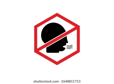No talking icon  black and red color with white background