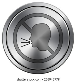 No talking icon. Internet button on white background. EPS10 Vector. 
