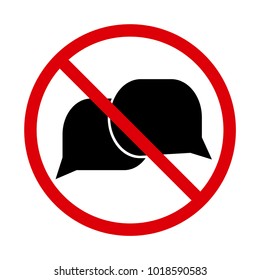 No talking icon, speaking sign. Vector illustration