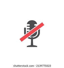 No Talking Icon Vector Illustration No Microphone Allowed