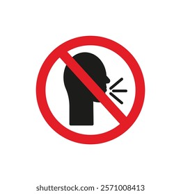 No talking sign flat line symbol set.