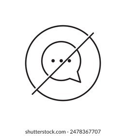 No talking sign icon, template for graphic and web design. vector illustration