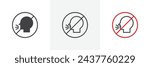 No Talking Sign Isolated Line Icon Style Design. Simple Vector Illustration