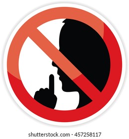 No Talking Sign On White Background.vector Illustration