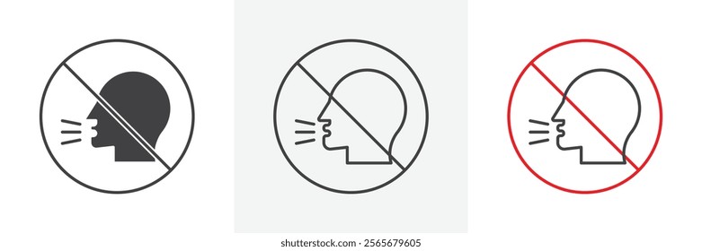 No talking sign vector in black and colored versions
