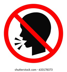 No Talking Sign. Vector Illustration.