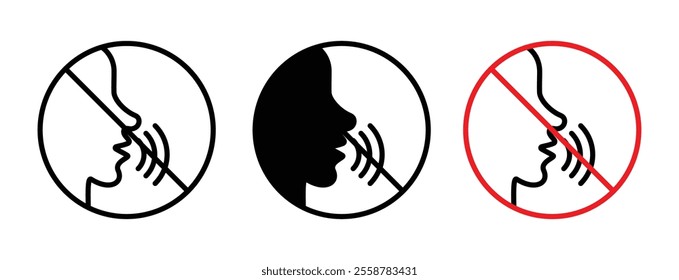 No talking sign vector set
