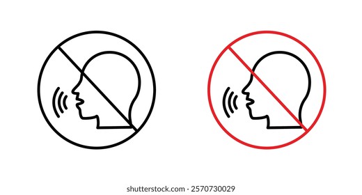 No talking signs vectors on white background.