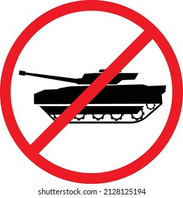 No tanks entering the area, tank prohibition symbol