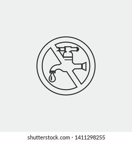No tap water vector icon sign