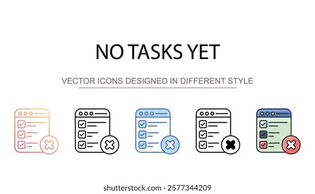 No Tasks Yet icon design with white background stock illustration