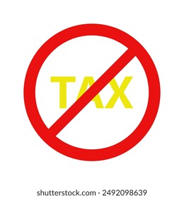 No tax icon illustrated on background