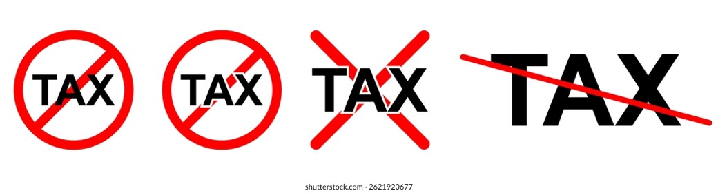 No tax icon vector. Ideal for finance, tax-free campaign, online shopping, business marketing, and duty free promotion visuals.