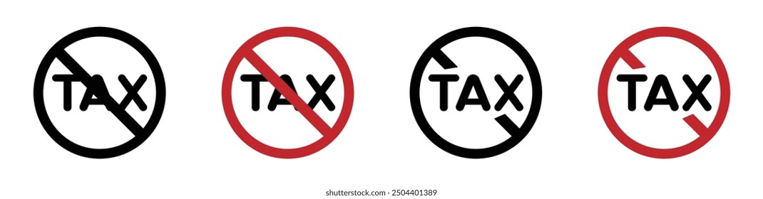 No tax vector icon designs set