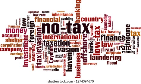 No tax word cloud concept. Vector illustration