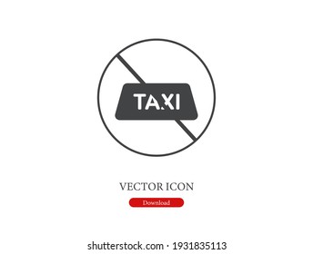 No taxi vector icon.  Editable stroke. Linear style sign for use on web design and mobile apps, logo. Symbol illustration. Pixel vector graphics - Vector