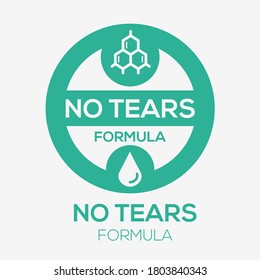 (No tears formula) label sign, vector illustration.