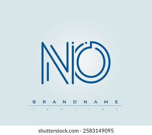 NO Technology Letter Logo Template. This tech letter logo is a graphic mark that uses letters to represent a technology company.