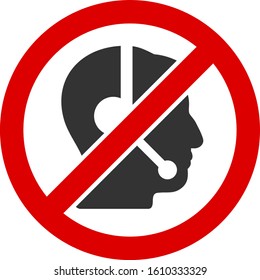 No telemarketing vector icon. Flat No telemarketing pictogram is isolated on a white background.