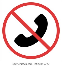 No Telephone Call Sign Icon