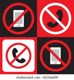 No telephone sign, No call zone sign