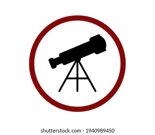 No telescope vector icon.  Editable stroke. Linear style sign for use on web design and mobile apps, logo. Symbol illustration. Pixel vector graphics - Vector