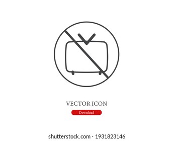 No television vector icon.  Editable stroke. Linear style sign for use on web design and mobile apps, logo. Symbol illustration. Pixel vector graphics - Vector