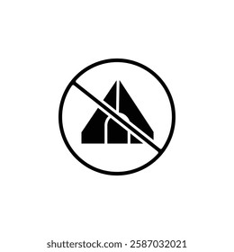 no tent icon Simple thin line logo