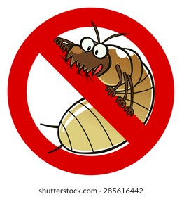 No Termites Sign. Anti Pest Series Illustration.