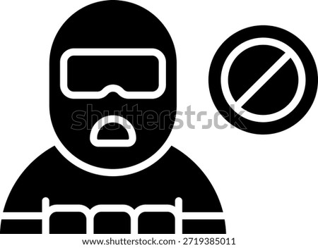 No Terrorist Activity Icon, Stop Terrorism Concept