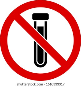 No test tube vector icon. Flat No test tube pictogram is isolated on a white background.