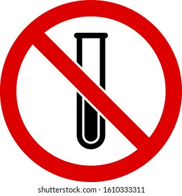 No testtube vector icon. Flat No testtube symbol is isolated on a white background.